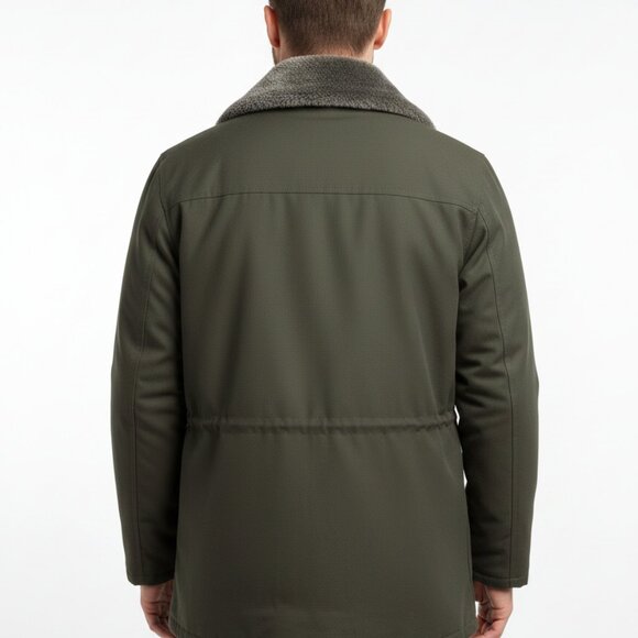 VTG LONDON FOG Men (L) Oversized Parka Winter Jacket Faux Fur Collar & Liner 90s - Picture 2 of 10